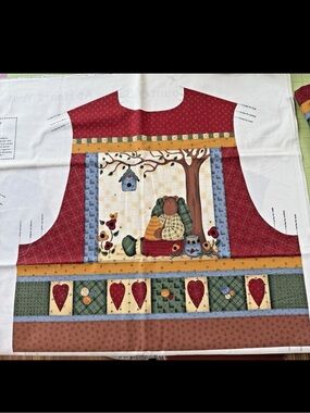 Vintage Cranston Leslie Beck Country Bears At Heart Cut & Sew Adult Vest Panel